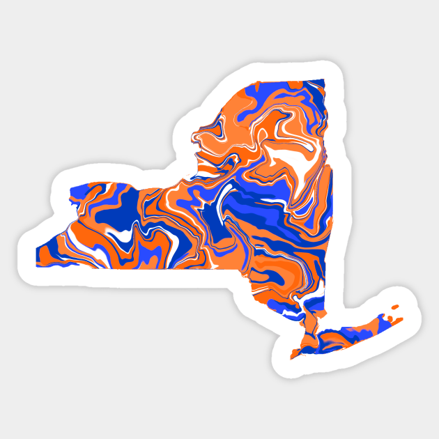 Orange and Blue tie dye NY Sticker by anrockhi